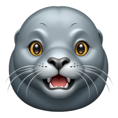 scary grey sea lion sticker