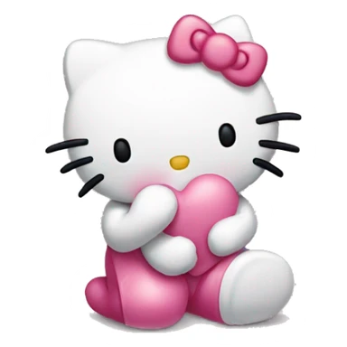 Hello kitty giving a kiss sticker