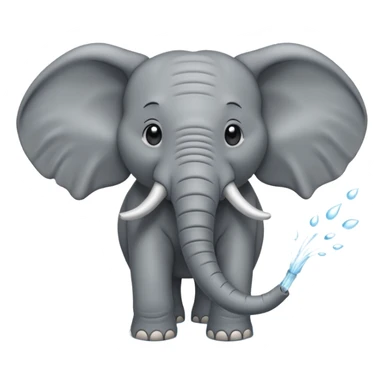 elephant spraying water sticker