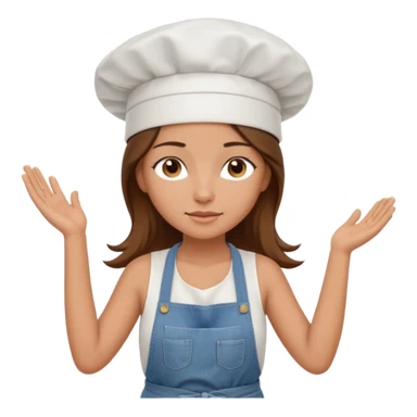 Sexy Full body  pretty
Long brown hair brown eyed female chef wearing white tank top, denim shorts and chef hat arms folded sticker