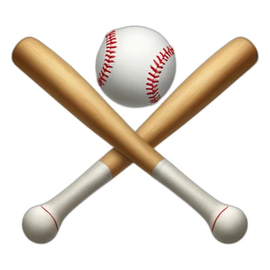 Crossed baseball bats and a baseball in the center sticker