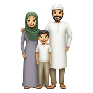 Happy Muslims family sticker