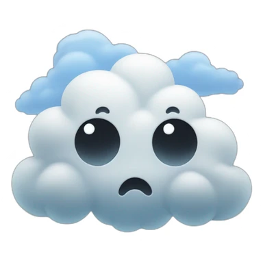 a scary cloud with a cute face sticker