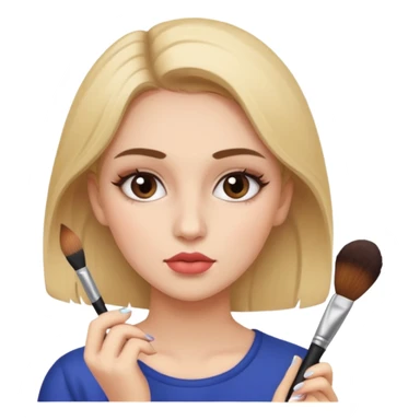 girl applying makeup sticker