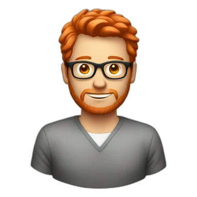 white guy with red head and dark glasses sticker