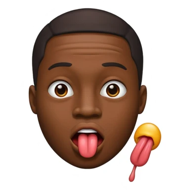 czarny męszczyzna pokazyje język sticker