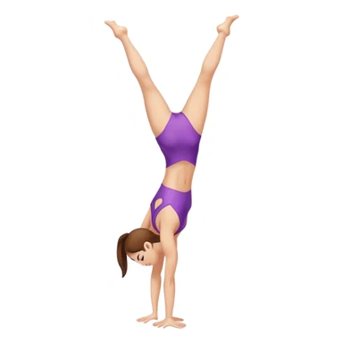 White girl with brownhair, gymnast doing handstand / cart wheel sticker