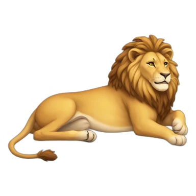 supine lion playing sticker