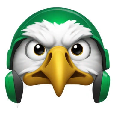 Eagle in green football helmet sticker