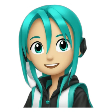 drake cosplaying hatsune miku sticker