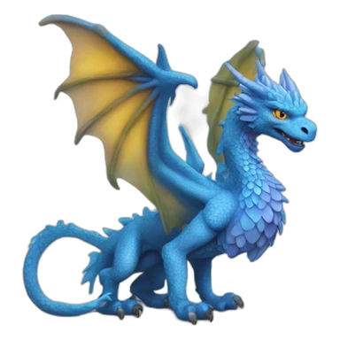 blue griffin dragon saying TRIPPY sticker