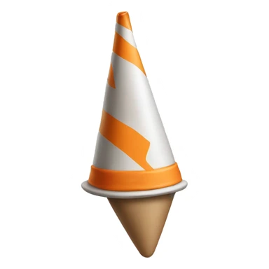 An emoji of a crazy hat, often referred to as a dunce cap or mad hat, shaped like a cone and typically associated with humorous or wild behavior sticker