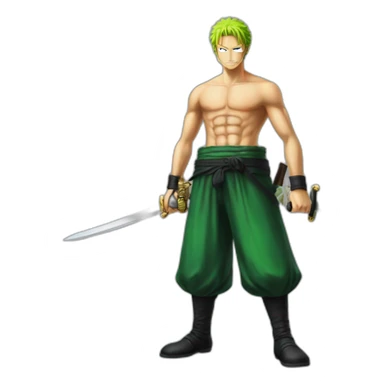 Zoro-from-one-piece-full-body-and-swords sticker