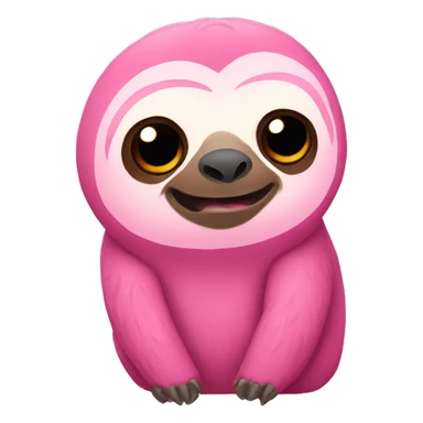 pink sloth with owl beak sticker