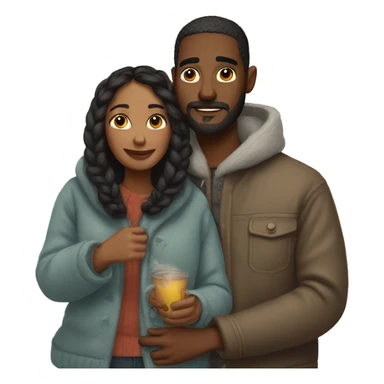 Cozy couple sticker