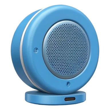 small blue  speaker sticker