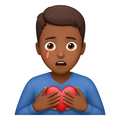heart thumping out of chest brown skin person sticker