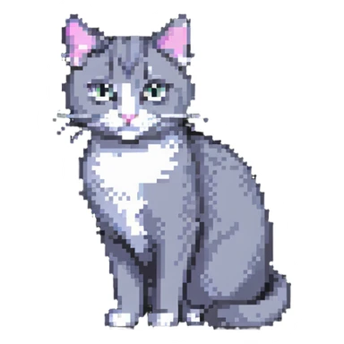 gray cat sticker