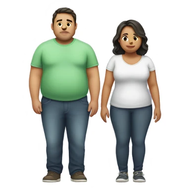 Chubby  girl with thin husband  sticker