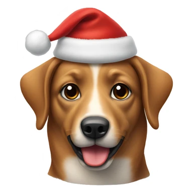 Weenier dog wearing a Christmas hat  sticker