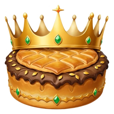 galette des rois avec couronne sur le dessus. Pour un emoji slack sticker