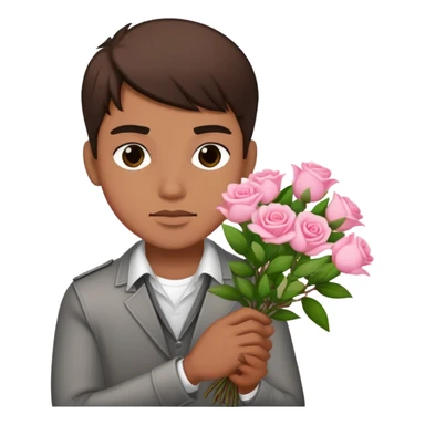 The bad boy is holding a bouquet of pink jasmine roses sticker