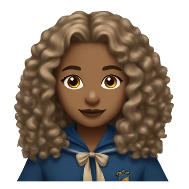 Ravenclaw girl loose curly hair light brown skin sticker