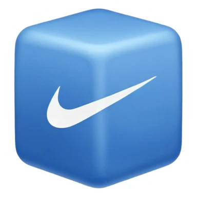 cuadrado azul que tenga dentro un logo de nike blanco sticker