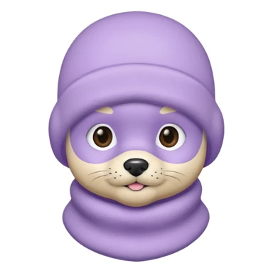 puppy face in a pastel lavender ski mask, face only sticker