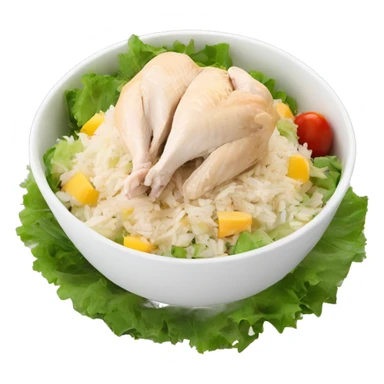 chicken salad food with rice on the side  sticker