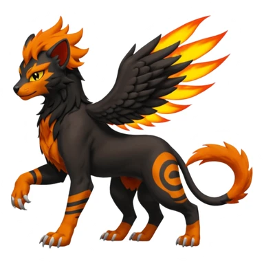 Houndoom-Tigress-Luxray-Trico-Gryphon-fusion (full body) sticker