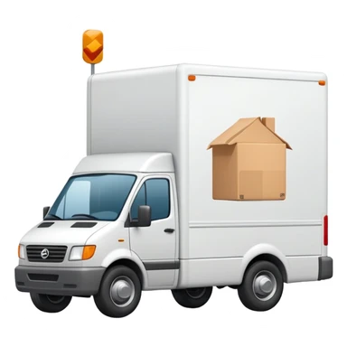 delivery van representing Lieferung delivery sticker