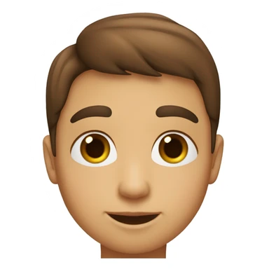 un niño con pelo liso, corto y cafe con ojos marrones sticker