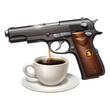 Coffee and pistol sticker