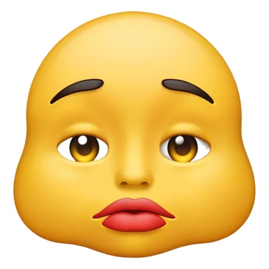 sad emoji with big lips sticker