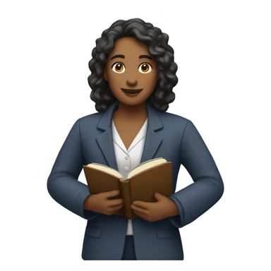 a teacher holding a book sticker