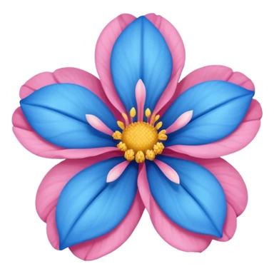 Una hermosa flor rosa color azul  sticker