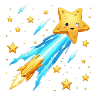 Asteriod emoji make it Falling like a shooting star sticker