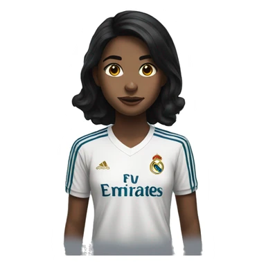 Black haired girl with real Madrid shirt sticker