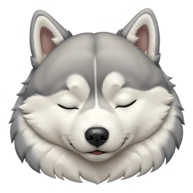 full size husky dog sleeping with eyes closed  sticker
