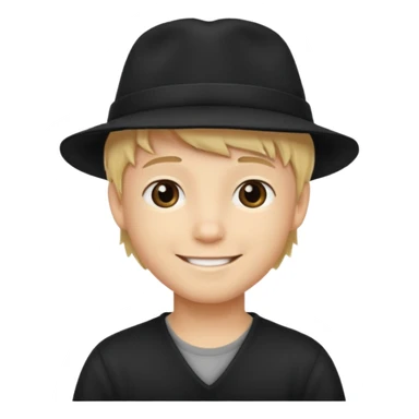 Ragazzo biondo con cappello nero sticker
