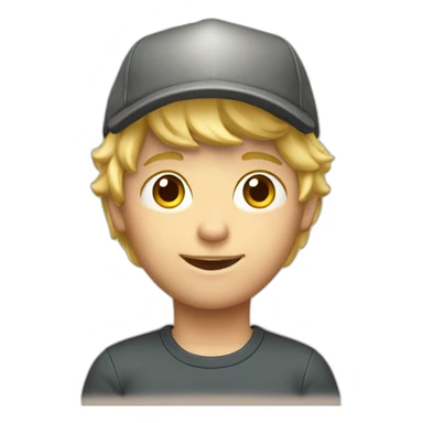 blond boy cap sticker