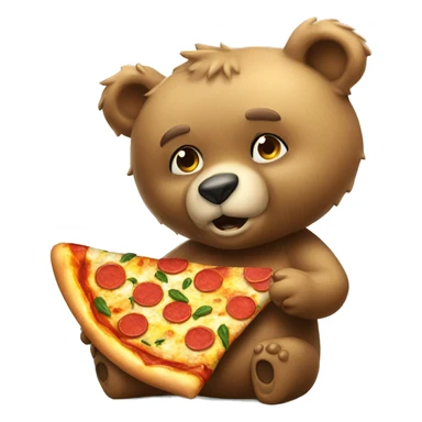 Pollar bear eating pizza and drying sticker