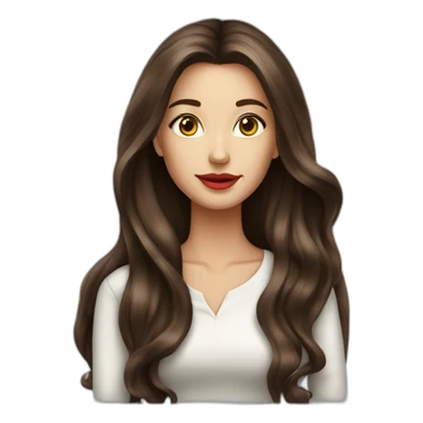 Brunette-girl-long-hair-old-money-fashion-style-red sticker