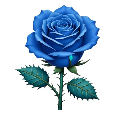 Blue rose with prickly the stem sticker