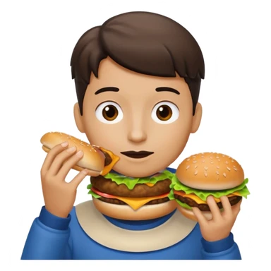 comiendo hamburguesa sticker