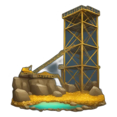 mining gold shaft river sticker