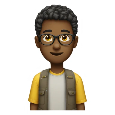 A boy with specs and yellow shirt  sticker