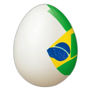 white egg with a brazil tee-shirt sticker