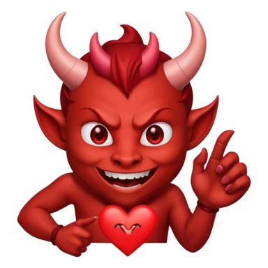 I need a devil flashing hhis heart emoji sticker